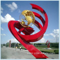 Chinese Red Large Stainless Steel Garden Sculpture